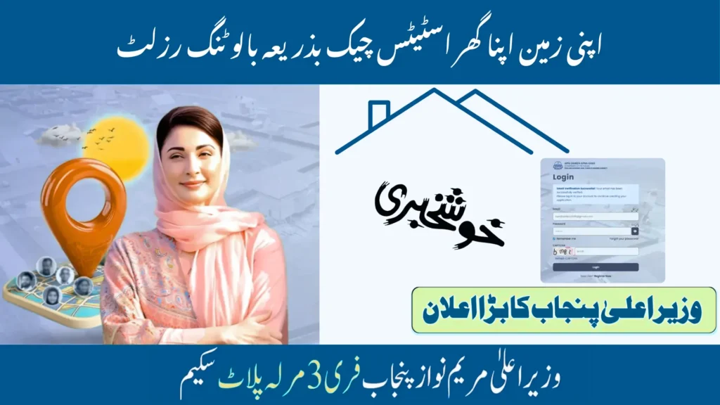 Apni Zameen Apna Ghar Status Check via Balloting Result